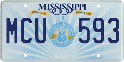 MS license plate MCU593