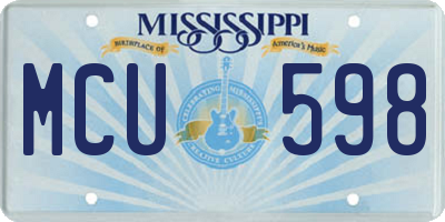 MS license plate MCU598
