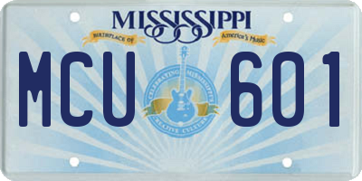 MS license plate MCU601
