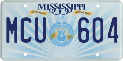 MS license plate MCU604