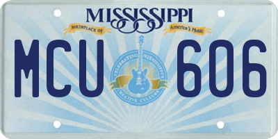 MS license plate MCU606