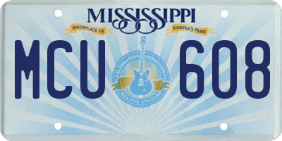 MS license plate MCU608