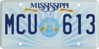 MS license plate MCU613