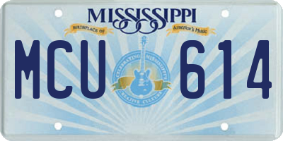 MS license plate MCU614