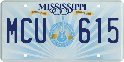 MS license plate MCU615