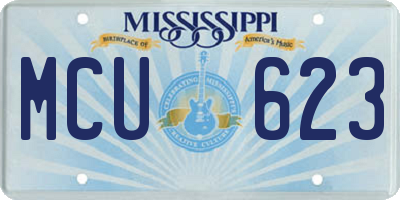 MS license plate MCU623