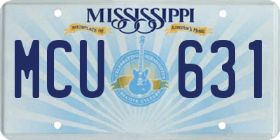 MS license plate MCU631