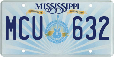 MS license plate MCU632