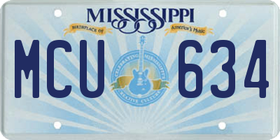 MS license plate MCU634