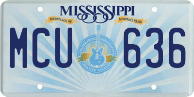 MS license plate MCU636