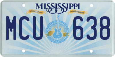 MS license plate MCU638