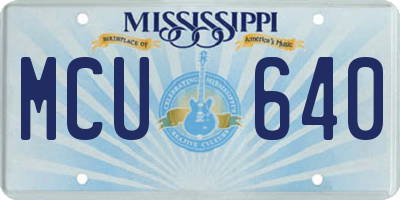 MS license plate MCU640