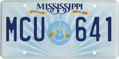 MS license plate MCU641