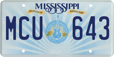 MS license plate MCU643