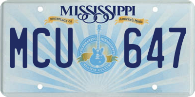 MS license plate MCU647