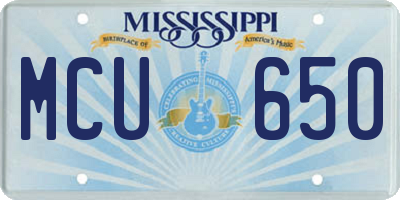 MS license plate MCU650