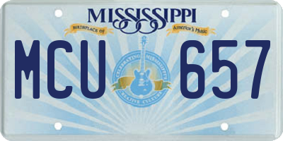 MS license plate MCU657