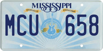 MS license plate MCU658