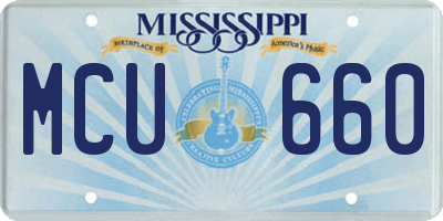 MS license plate MCU660