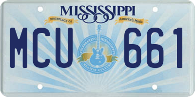 MS license plate MCU661
