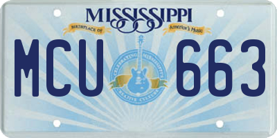 MS license plate MCU663