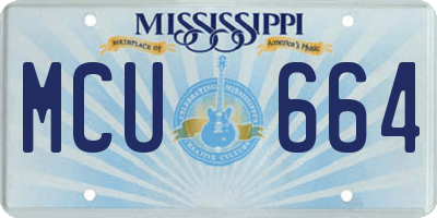 MS license plate MCU664