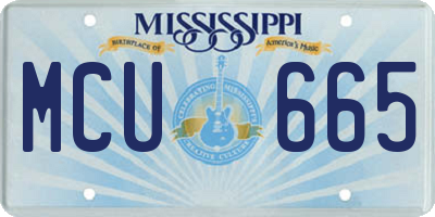 MS license plate MCU665
