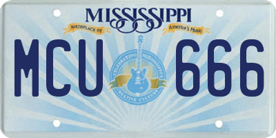 MS license plate MCU666