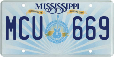 MS license plate MCU669