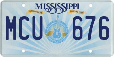 MS license plate MCU676
