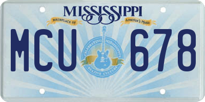 MS license plate MCU678