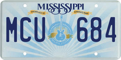 MS license plate MCU684