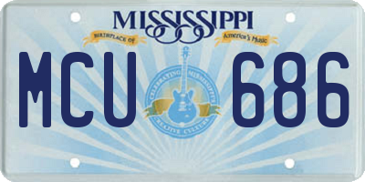 MS license plate MCU686