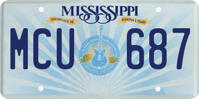 MS license plate MCU687