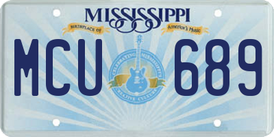 MS license plate MCU689