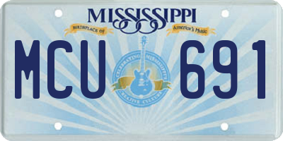 MS license plate MCU691