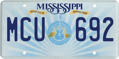 MS license plate MCU692