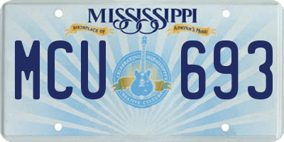 MS license plate MCU693