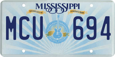 MS license plate MCU694