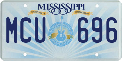 MS license plate MCU696