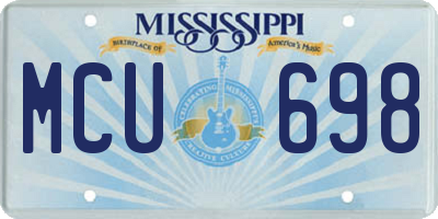 MS license plate MCU698