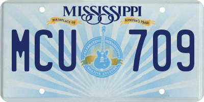 MS license plate MCU709