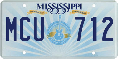 MS license plate MCU712