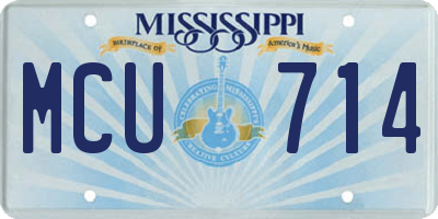 MS license plate MCU714