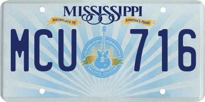 MS license plate MCU716