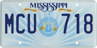 MS license plate MCU718