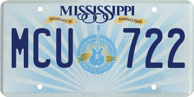 MS license plate MCU722
