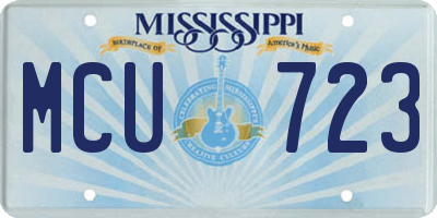 MS license plate MCU723