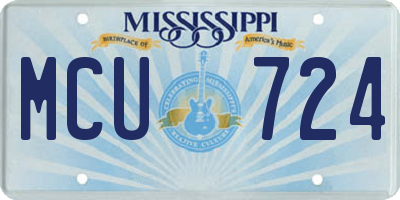 MS license plate MCU724