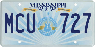 MS license plate MCU727